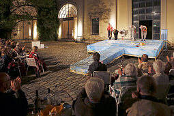 Greek summer theatre festival, Courtyard of Glyptothek museum, Koenigsplatz, Maxvorstadt, Munich, Upper Bavaria, Bavaria, Germany