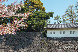 Building on the wall for defense on ground of Imperial Palace, Chiyoda-ku, Tokyo, Japan