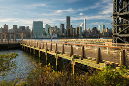 View of Manhattan from Gantry Plaza State Park, Long Island, New York, New York, USA