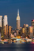 Blick nach Manhatten vom Hamilton Park, Empire State Building, Jersey City, New Jersey, USA