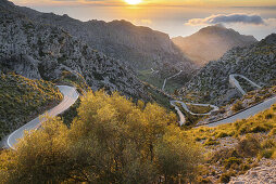 Blick vom Coll des Reis, Tramuntana, Mallorca, Balearen, Spanien