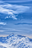 Föhnwolken über Danzebell, vom Großen Schafkopf, Großer Schafkopf, Langtauferer Tal, Ötztaler Alpen, Vinschgau, Südtirol, Italien