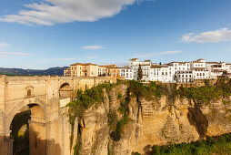 Puente Nuevo, Brücke, Schlucht des Río Guadalevin, La Ciudad, Altstadt, Ronda, Provinz Malaga, Andalusien, Spanien, Europa