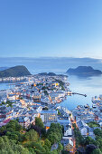 View from mountain Aksla over Alesund, More og Romsdal, Western Norway, Norway, Scandinavia, Northern Europe, Europe