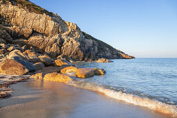 Beach in the bay of Tizzano, South Corsica, Corsica, Southern France, France, Southern Europe, Europe