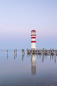 Lighthouse Podersdorf in Lake Neusiedl, Burgenland, Eastern Austria, Austria, Europe