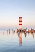 Lighthouse Podersdorf in Lake Neusiedl, Burgenland, Eastern Austria, Austria, Europe