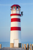 Leuchtturm Podersdorf am Neusiedler See, Burgenland, Ostösterreich, Österreich, Europa