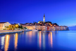 Rovinj at night, Rovinj, Adriatic Sea, Istria, Croatia