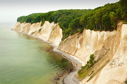 View to the chalk rocks, Jasmund National Park, Ruegen, Baltic Sea, Mecklenburg-West Pomerania, Germany