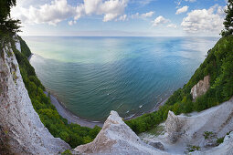 Panorama-Blick auf die Kreidefelsen an der Viktoria-Sicht, Nationalpark Jasmund, Rügen, Ostsee,  Mecklenburg-Vorpommern, Deutschland