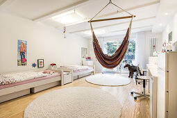 children's bedroom in a modern furnished Art Nouveau apartment in Hamburg, north Germany, Europe