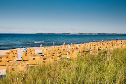 View across the dunes towards the sea, Scharbeutz, Baltic coast, Schleswig-Holstein, Germany