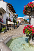 Fountain in the village of Gruyere, Gruyere, Fribourg, Switzerland