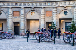 Guards in front of Stockholm castle, Stockholm, Stockholm, Sweden