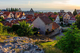 Ausblick oberhalb de Doms auf Altstadt von Visby auf der Insel Gotland, Schweden