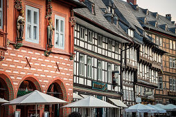 UNESCO Welterbe Historische Altstadt Goslar, Detail Fachwerk Häuser, Harz, Niedersachsen, Deutschland