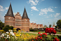 UNESCO World Heritage Hanseatic Town Luebeck, Holsten Gate, landmark of the city, Schleswig-Holstein, Germany