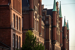 UNESCO World Heritage Hanseatic Town Luebeck, detail of Gothic Brickstone buildings, Luebeck,  Schleswig-Holstein, Germany