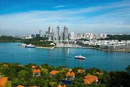 View from Sentosa Island to Keppel Island in Singapore
