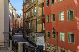 Geländer in der Altstadt Gamla Stan , Stockholm, Schweden