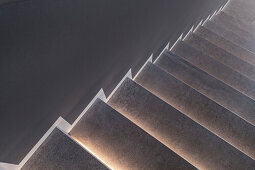 staircase of a modern architecture house in the Bauhaus style, Oberhausen, Nordrhein-Westfalen, Germany