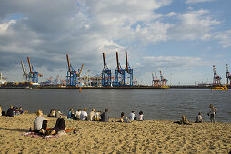 Elbstrand, Övelgönne, Hamburg, Deutschland