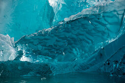 Detail of a large iceberg of translucent ice floating in front of the Sawywer Glacier, Tracy Arm, Stephens Passage, Tongass National Forest, Tracy Arm-Fords Terror Wilderness, Alasksa, USA, North America