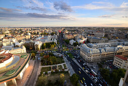 Blick mit Nationaltheater vom Interconti-Hotel auf Bukarest, Walachei, Rumänien