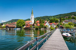 Dorf vom See aus gesehen, Dorf am See, Fronleichnam, Sipplingen, Überlinger See, Bodensee, Baden-Württemberg, Deutschland, Europa