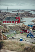 Ausblick auf Sisimiut, Grönland, Arktis.