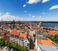 Skyline of Rostock , View from tower of Petri church, Mecklenburg-Vorpommern