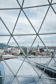 Blick von Aussichtsplattform im Victoria Square Einkaufszentrum auf Altstadt, Belfast, Nordirland, Vereinigtes Königreich Großbritannien, UK, Europa