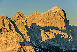 Lagazuoi and Tofana, from Col di Lana, Dolomites, UNESCO World Heritage Site Dolomites, Venetia, Italy