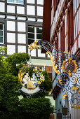 restaurant sign, Überlingen, Lake Constance, Baden-Württemberg, Germany