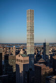 Top of the Rock view to 432 Park Ave skyscraper, Rockefeller Center, Manhattan, NYC, New York City, United States of America, USA, North  America