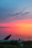 Strand im Abendrot von Ahrenshoop, Fischland, Ostseeküste, Mecklenburg-Vorpommern, Deutschland