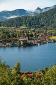 view to the Tegernsee and Rottach-Egern, Tegernsee, Bavaria, Germany