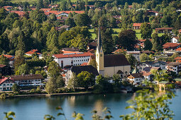 view to the Tegernsee and Rottach-Egern, Tegernsee, Bavaria, Germany
