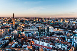 view to Hamburg in the twilight, Hamburg, north Germany, Germany