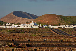 Caldera Blanca und Mancha Blanca am Morgen, Lanzarote, Kanaren, Kanarische Inseln, Islas Canarias, Spanien, Europa