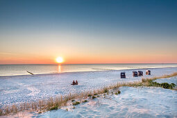 Sonnenuntergang am Strand, Vitte, Insel Hiddensee, Mecklenburg-Vorpommern, Deutschland