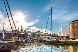 Marina and old town, Stralsund, Mecklenburg-Western Pomerania, Germany