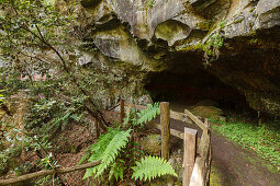 Höhle, Parque Cultural La Zarza, Kulturpark La Zarza, La Zarcita, Stätte von Kunst der Ureinwohner, prähistorisch, bei La Mata, UNESCO Biosphärenreservat, La Palma, Kanarische Inseln, Spanien, Europa