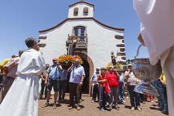 Prozession zu Ehren des Patrons San Antonio, Viehmesse in San Antonio del Monte, Region Garafia, UNESCO Biosphärenreservat,  La Palma, Kanarische Inseln, Spanien, Europa