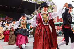 Volkstanz, Trachten, Fest am Tag der Kanarischen Inseln, Folkloregruppe, Frühling, Los Sauces, San Andres y Sauces, UNESCO Biosphärenreservat, La Palma, Kanarische Inseln, Spanien, Europa