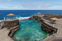 Charco Azul, seawater pool, Atlantic, San Andres, village, San Andres y Sauces, UNESCO Biosphere Reserve, La Palma, Canary Islands, Spain, Europe