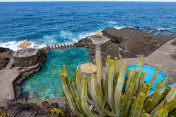 Charco Azul, Meerwasser- Schwimmbecken, Atlantik, San Andres, Dorf, San Andres y Sauces, UNESCO Biosphärenreservat, La Palma, Kanarische Inseln, Spanien, Europa