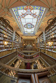 famous Lello Bookshop, interieur, ceiling,  Porto Portugal