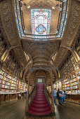 famous Lello Bookshop, interieur, stairs,  Porto Portugal